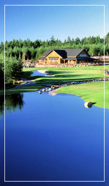 A view across Trophy Lake at the Trophy Lake Golf and Casting Club